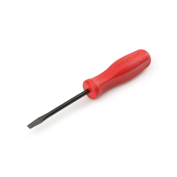 TEKTON 1/4 Inch Slotted Hard-Handle Screwdriver (Black Oxide Blade)