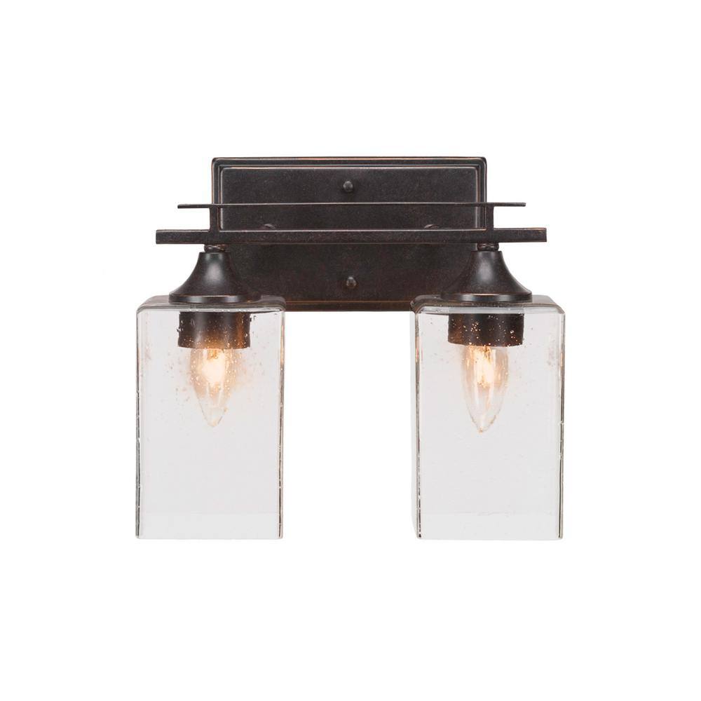 Ontario 11.5 in. 2-Light Dark Granite Vanity Light