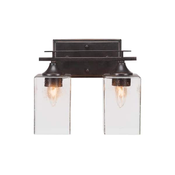 Ontario 11.5 in. 2-Light Dark Granite Vanity Light