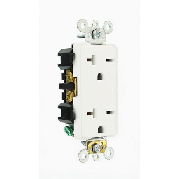 Decora Plus 20 Amp 250 V NEMA 6-20R Duplex Outlet/Receptacle, White (1-Pack) 16462-W