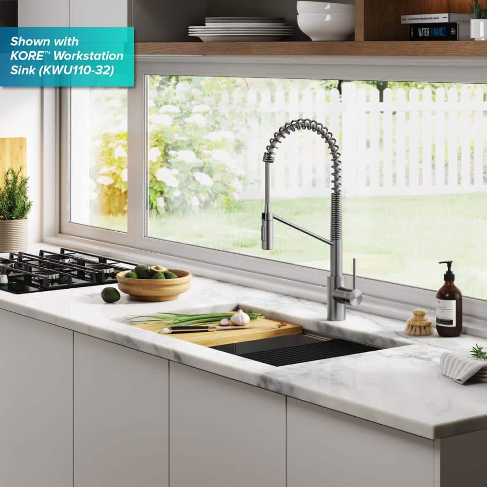 Stainless Steel Commercial Pull-Down Kitchen Faucet with Spray