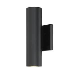 Caliber 10 in. Black Integrated LED Outdoor Wall Sconce, 3000K