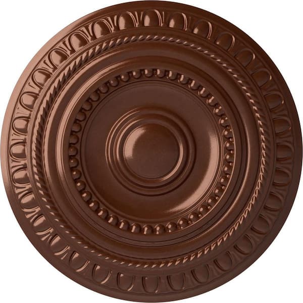 Ekena Millwork 15-3/4 in. x 1-3/8 in. Artis Urethane Ceiling Medallion (Fits Canopies upto 6-7/8 in.), Hand-Painted Copper Penny