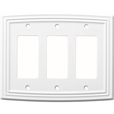White 3-Gang Decorator/Rocker Wall Plate (1-Pack)