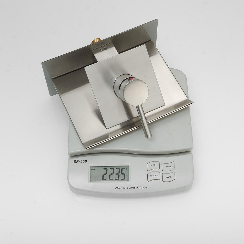 Brushed Nickel Wall-Mounted Single-Handle Bathroom Faucet