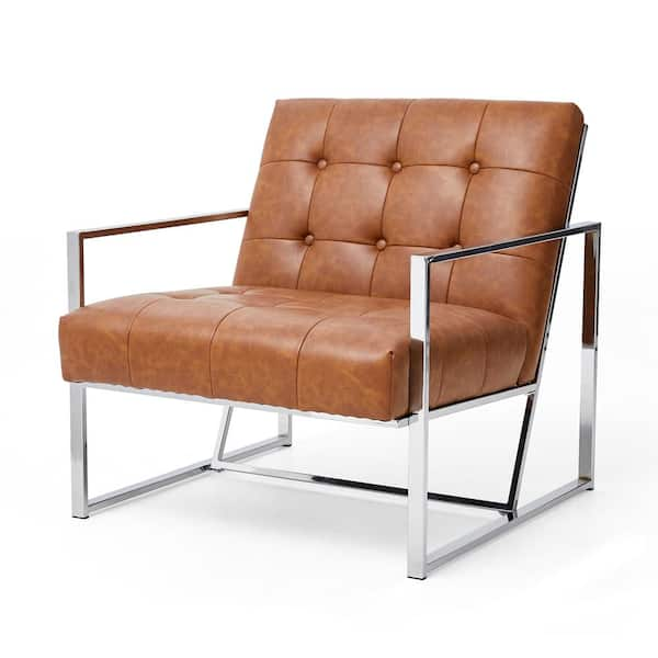 leather chair with chrome frame