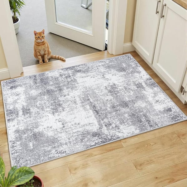 Claude Gray 2 ft. x 3 ft. Modern Abstract Area Rug
