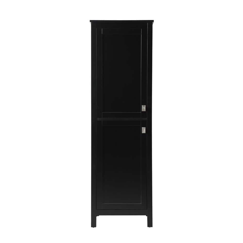 Timeless Home 20 in. W x 22 in. D x 65 in. H Black Freestanding Linen Cabin