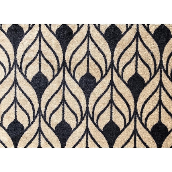 Taupe and Gray 2 ft. 3 in. x 1 ft. 5 in. Small Mat Tulle Washable Floor Mat Area Rug