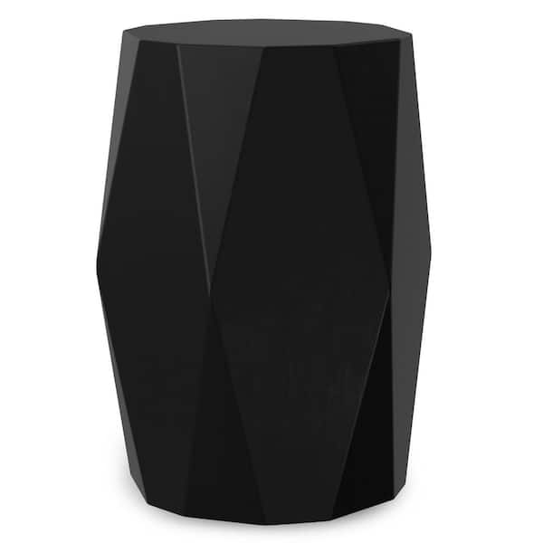 Judson 15 in. Wide Solid Mango Wood End Table in Black, Assembled
