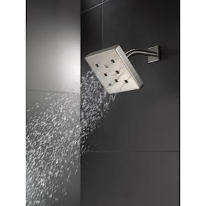 1-Spray Patterns 1.75 GPM 6 in. Wall Mount Fixed Shower Head with H2Okinetic in Lumicoat Stainless