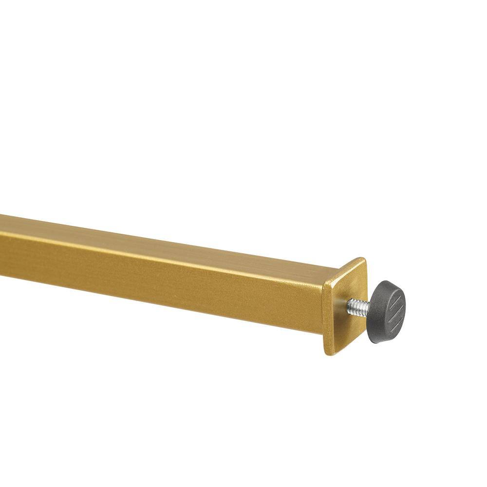 Gold and Clear Glass Industrial Console Table with Storage
