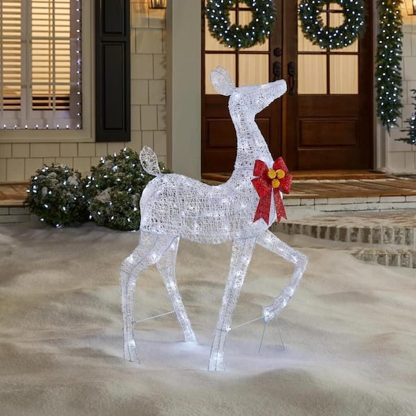3.5 ft. Icicle Shimmer Twinkling LED Doe Holiday Yard Decoration Y17