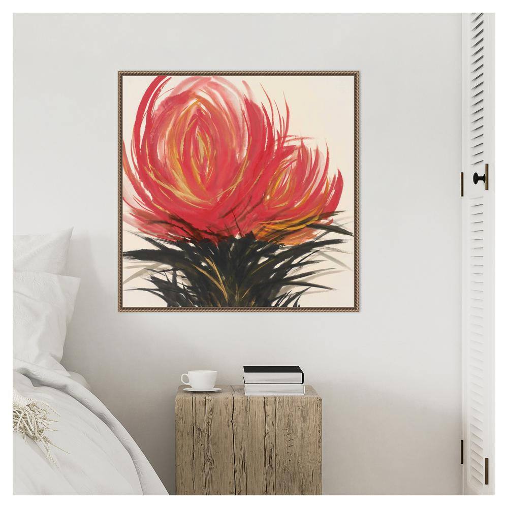 Clover Blossom II Bronze Framed Floral Canvas Art Print 30 in.