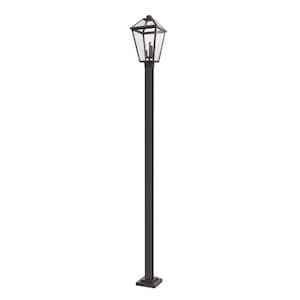 Talbot 117.25 in. 3-Light Oil Bronze Metal Hardwired Outdoor Weather Resistant Post Light Set with No Bulb included
