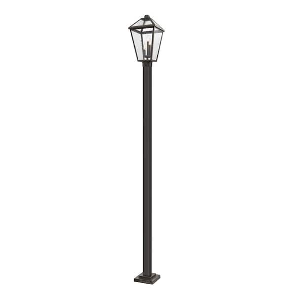 Unbranded Talbot 117.25 in. 3-Light Oil Bronze Metal Hardwired Outdoor Weather Resistant Post Light Set with No Bulb included