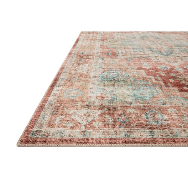 Heidi Terracotta/Aqua 2 ft. 6 in. x 9 ft. 6 in. Bohemian Printed Runner Rug
