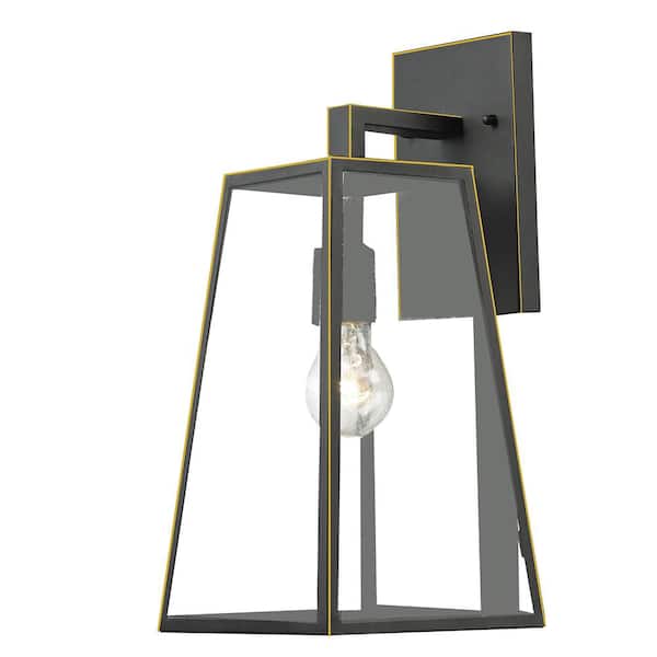 Unbranded Black Outdoor11.75 in. Hardwired Wall Lantern Sconce with no Bulb Included