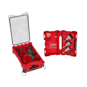 BIG HAWG Carbide Hole Saw Kit with PACKOUT Case & Carbide Hole Cutter Kit (13-Piece)