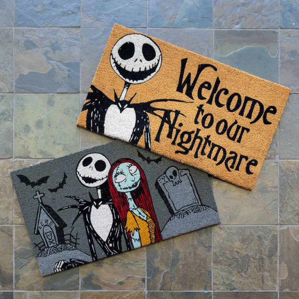 Nightmare Before Christmas Jack and Sally Coir Door Mat Set