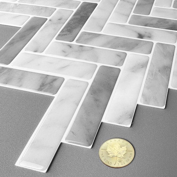 MURENO Marble 12 in. x 12 in. Vinyl Peel and Stick Backsplash Tile