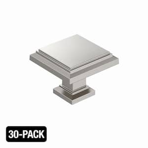 30-Pack Carrington 1-1/4 in. (32mm) Classic Satin Nickel Square Cabinet Knobs