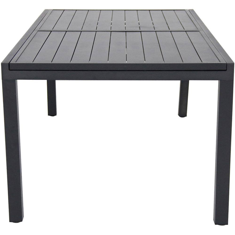 Gray Aluminum 11-Piece Expandable Outdoor Dining Set