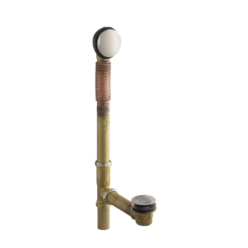 Kohler Clearflo Brass Toe Tap Bath Drain In Vibrant Brushed Nickel K 7259 Bn The Home Depot