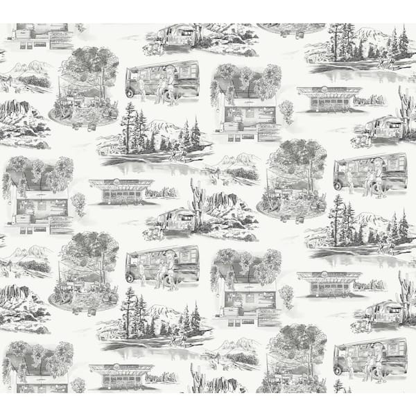 York Wallcoverings Modern Vista Toile Black Wallpaper Roll