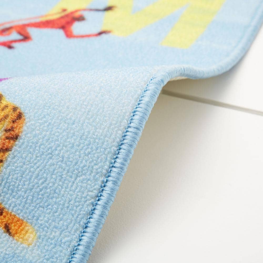 Eric Carle Blue Alphabet Kids Rectangular Nylon Area Rug