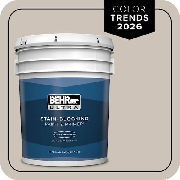 BEHR ULTRA 5 gal. #720C-3 Wheat Bread Extra Durable Satin Enamel Interior Paint & Primer
