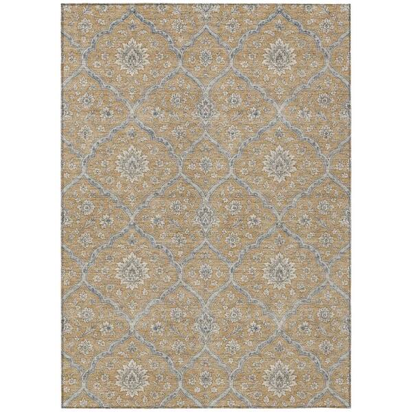 Chantille Machine Washable Indoor/Outdoor Abstract ACN3139 Gold 5 ft. x 7 ft. 6 in. Area Rug