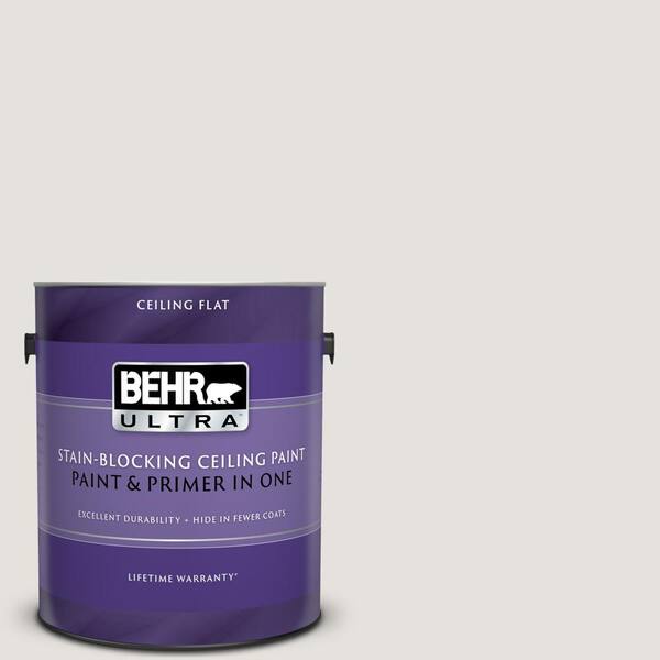 BEHR ULTRA 1 gal. #UL260-13 Painter's White Ceiling Flat Interior Paint and Primer in One