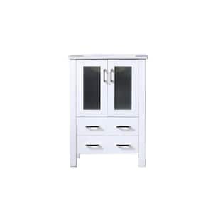 Volez 24 in W x 18 in D White Bath Vanity and Integrated Ceramic Top