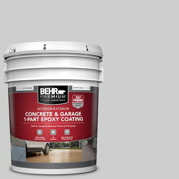 BEHR PREMIUM 5 gal. #N460-2 Planetary Silver Self-Priming 1-Part Epoxy Satin Interior/Exterior Concrete and Garage Floor Paint