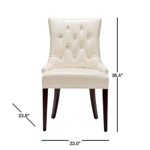 cream faux leather accent chair