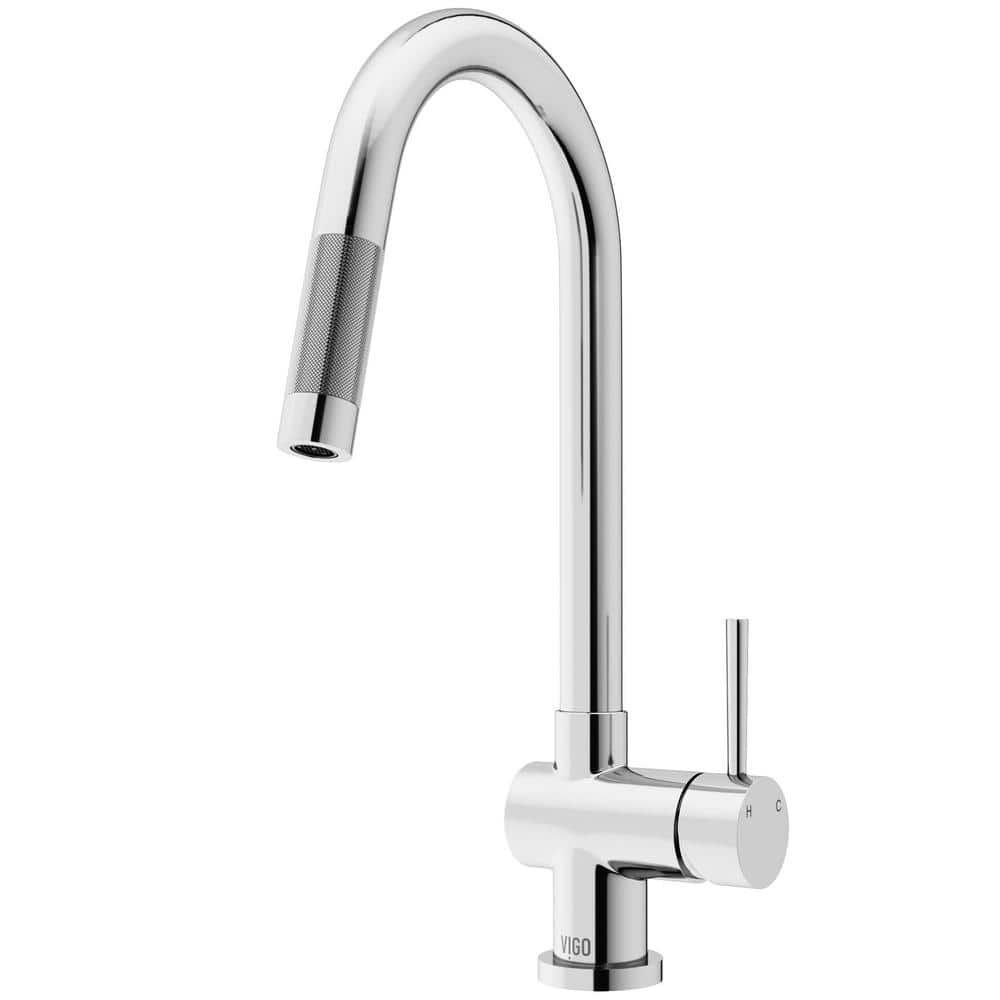 VIGO Gramercy Single Handle Pull-Down Sprayer Kitchen Faucet with Touchless Sensor in Chrome, Grey -  VG02008CHS