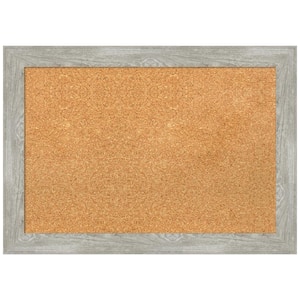 Dove Greywash 27.50 in. x 19.50 in. Narrow Framed Corkboard Memo Board