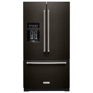 27 cu. ft. Bottom Freezer Refrigerator in PrintShield Black Stainless with Exterior Ice and Water