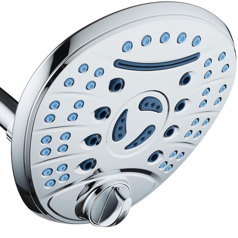 6-Spray Patterns 2.5 GPM Floe Rate Giant 7 in. Dia Anti-Microbial Wall Moun
