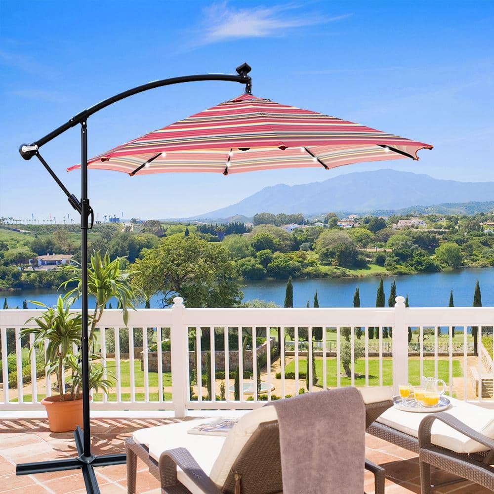 10 patio solar led light umbrella sunshade gazebo garden market Best Choice Products 10ft Offset Hanging Umbrel – My Store you dont have to worry about wires and electrical outlets and you dont have to pay a high price for a wall sconce or buy a chandelier to put on your patio 10x10 FT Square Cantilever Patio