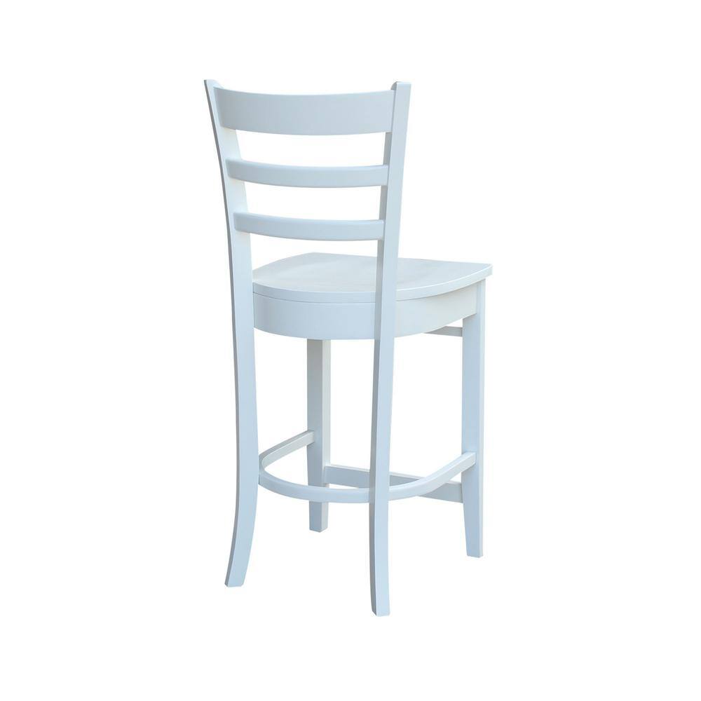 Emily Solid Wood White Counter Height Barstool 41"