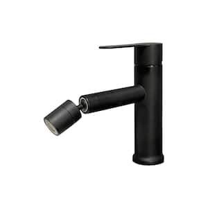 Single Handle Wall Mounted Bathroom Faucet in Matte Black