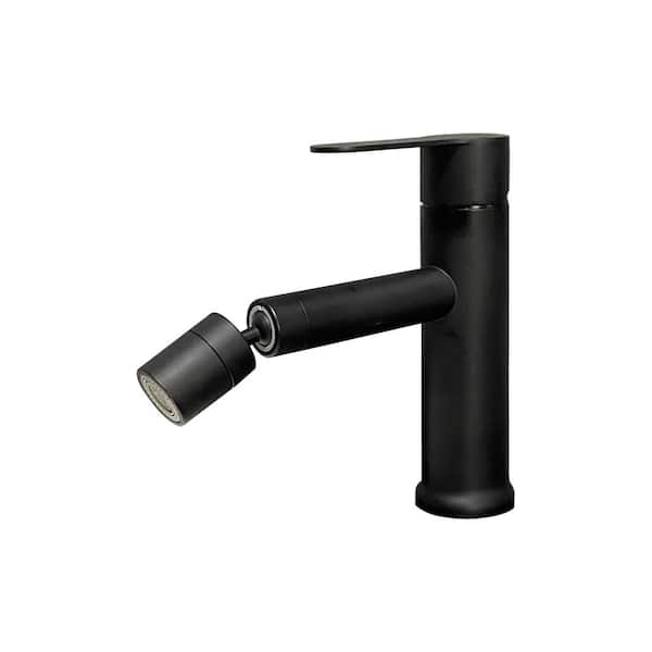 Tahanbath Single Handle Wall Mounted Bathroom Faucet in Matte Black