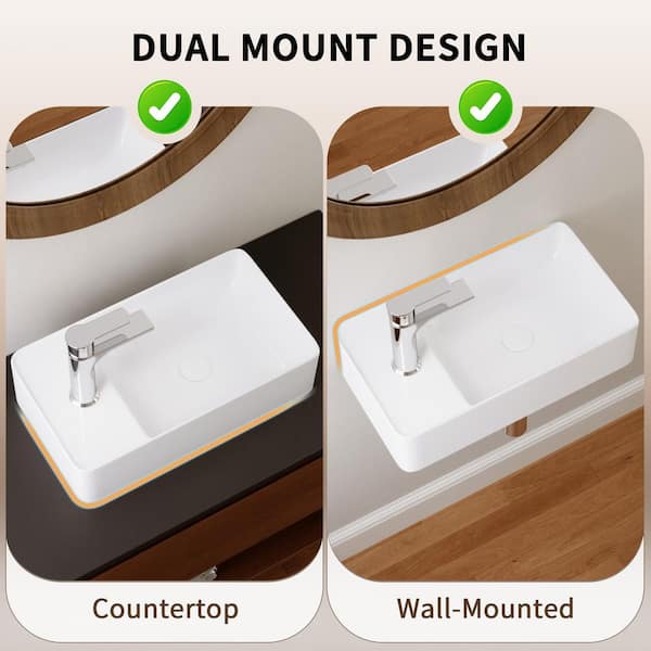 DEERVALLEY 17.91 in. x 9.84 in. Rectangular Wall Mounted Bathroom