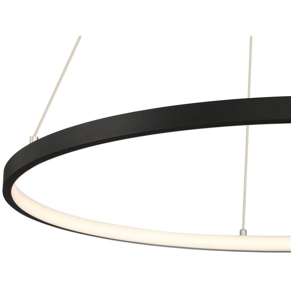 Anello Matte Black Circular LED Pendant Chandelier for Indoor/Outdoor