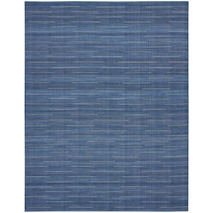 Interweave Navy 8 ft. x 10 ft. Solid Ombre Geometric Modern Area Rug