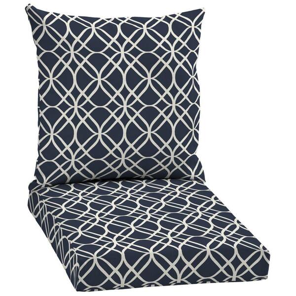 Hampton Bay Midnight Sandollar 2-Piece Pillow Back Outdoor Deep Seating Cushion Set-DISCONTINUED