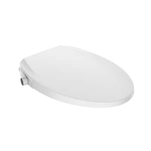 Slim Non- Electric Bidet Seat for Elongated Toilets in. White