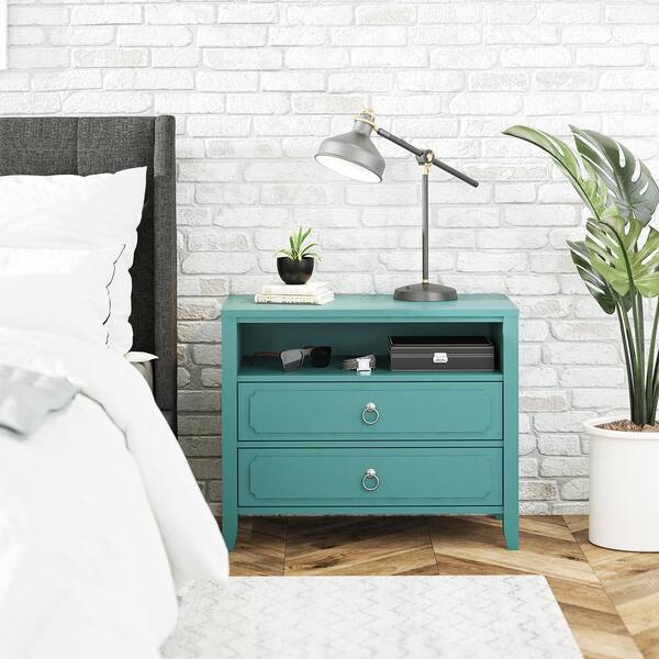 Novogratz Her Majesty 2drawer Nightstand, Emerald Green